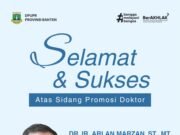 Alhamdulillah, Kepala Dinas PUPR Provinsi Banten Dr. Ir. Alan Marjan, S.T., M.T. Resmi Raih Gelar Doktor